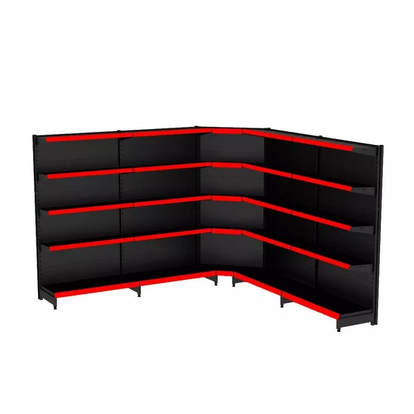 Gondola Parede 170 Fit Ate 4 Metros 1 Canto Preto 25b Pe Verm