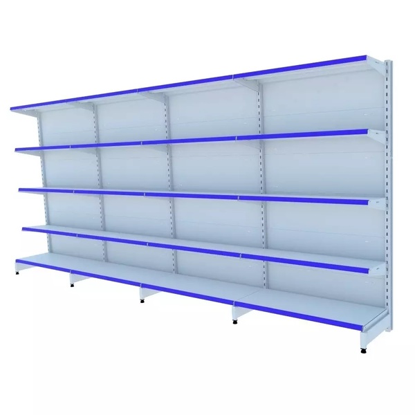 Gondola Parede 170 Fit Ate 4 Metros Branco 20 Bandeja Pe Azul