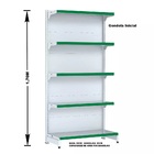Gondola Parede 170 Fit Ate 4 Metros Branco 20 Bandeja Pe Verde