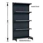 Gondola Parede 170 Fit Ate 4 Metros Preto 20 Bandeja Pe Cinza