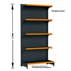 Gondola Parede 170 Fit Ate 4 Metros Preto 20 Bandeja Pe Laran