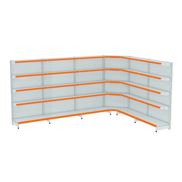 Gondola Parede 170 Fit Ate 5 Metros 1 Canto Branco 30b Pe Lar