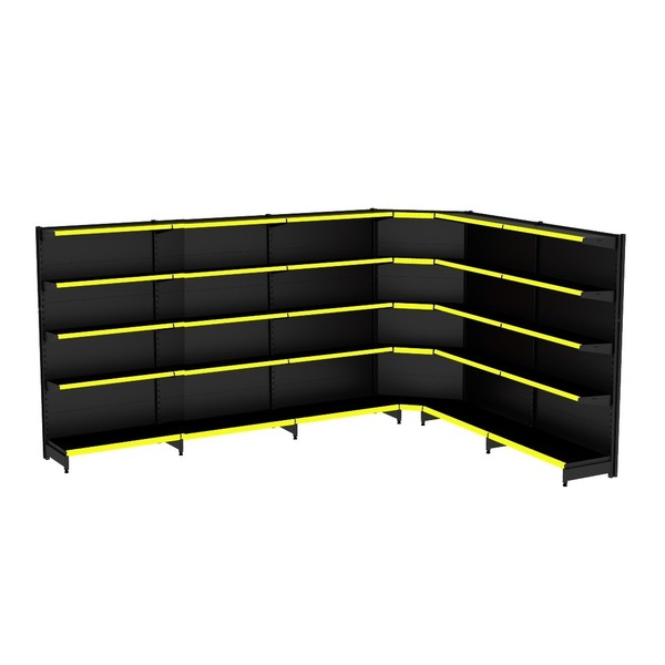 Gondola Parede 170 Fit Ate 5 Metros 1 Canto Preto 30b Pe Amar