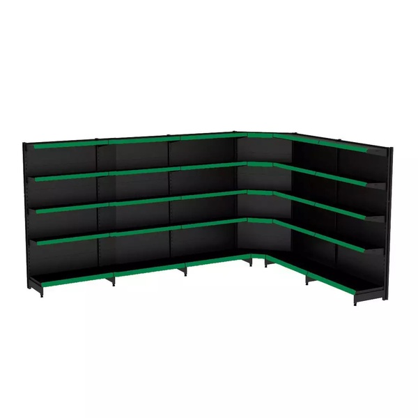 Gondola Parede 170 Fit Ate 5 Metros 1 Canto Preto 30b Pe Verde