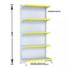 Gondola Parede 170 Fit Ate 5 Metros Branco 25 Bandeja Pe Amar