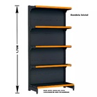 Gondola Parede 170 Fit Ate 5 Metros Preto 25 Bandeja Pe Laran