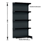 Gondola Parede 170 Fit Ate 5 Metros Preto 25 Bandeja Pe Preto