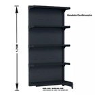 Gondola Parede 170 Fit Ate 5 Metros Preto 25 Bandeja Sp Etiqu