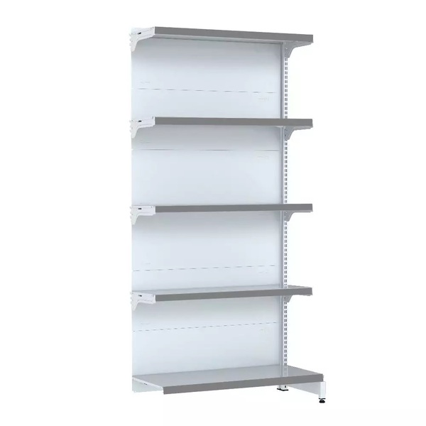 Gondola Parede 170 Fit Continuação Branco 5 Bandeja Pe Cinza