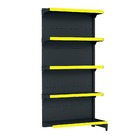 Gondola Parede 170 Fit Continuação Preto 5 Bandeja Pe Amarelo