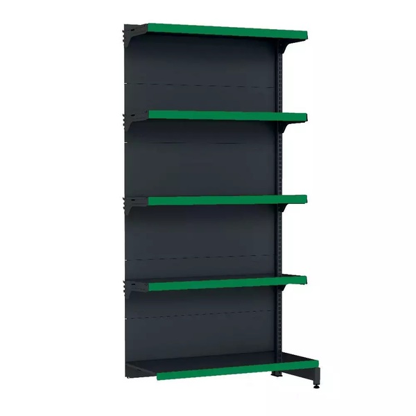 Gondola Parede 170 Fit Continuação Preto 5 Bandeja Pe Verde