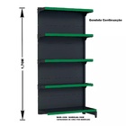 Gondola Parede 170 Fit Continuação Preto 5 Bandeja Pe Verde