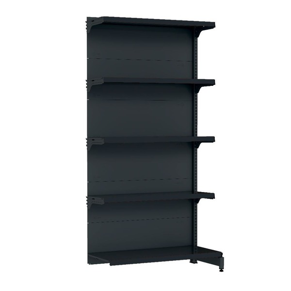 Gondola Parede 170 Fit Continuação Preto 5 Bandeja Sp Etiqueta