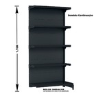 Gondola Parede 170 Fit Continuação Preto 5 Bandeja Sp Etiqueta