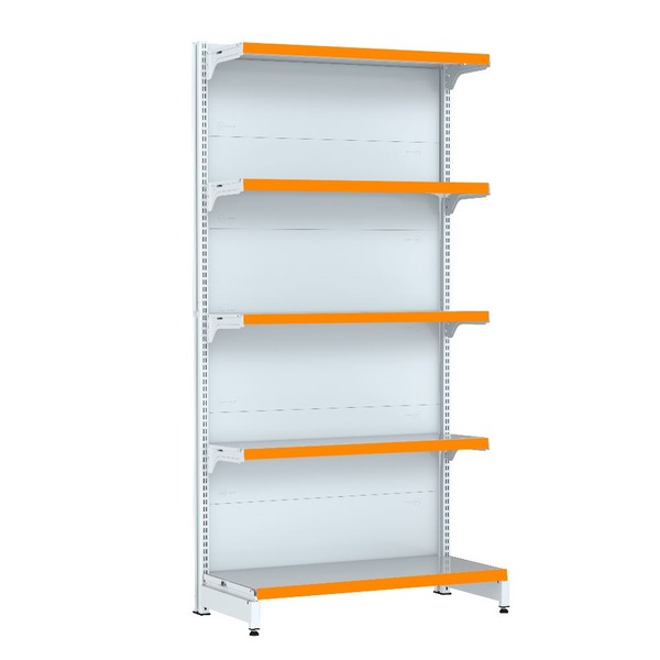 Gondola Parede 170 Fit Inicial Branco 5 Bandeja Pe Laranja