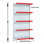 Gondola Parede 170 Fit Inicial Branco 5 Bandeja Pe Vermelho