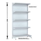 Gondola Parede 170 Fit Inicial Branco 5 Bandeja Sp Etiqueta