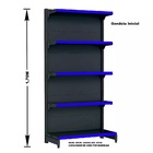 Gondola Parede 170 Fit Inicial Preto 5 Bandeja Pe Azul