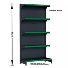 Gondola Parede 170 Fit Inicial Preto 5 Bandeja Pe Verde