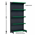 Gondola Parede 170 Fit Inicial Preto 5 Bandeja Pe Verde