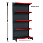 Gondola Parede 170 Fit Inicial Preto 5 Bandeja Pe Vermelho