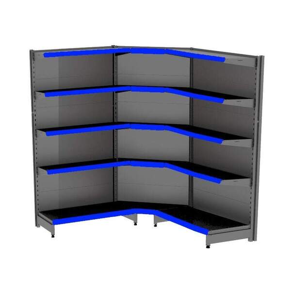 Gondola Parede 196 Amapa Flex 60 Kit 2m 1 Canto Preto Fx Azu