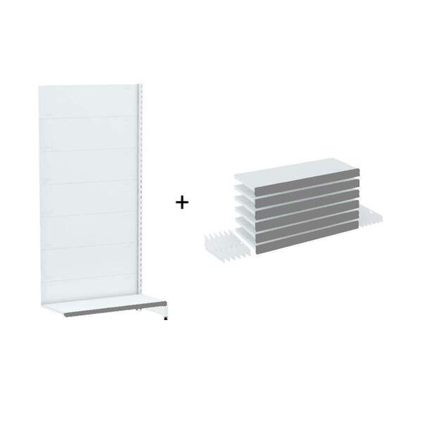 Gondola Parede 196 Amapa Flex Continua Branco 7 Band Pe Cinza