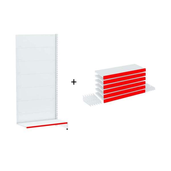 Gondola Parede 196 Amapa Flex Continua Branco 7 Band Pe Verme