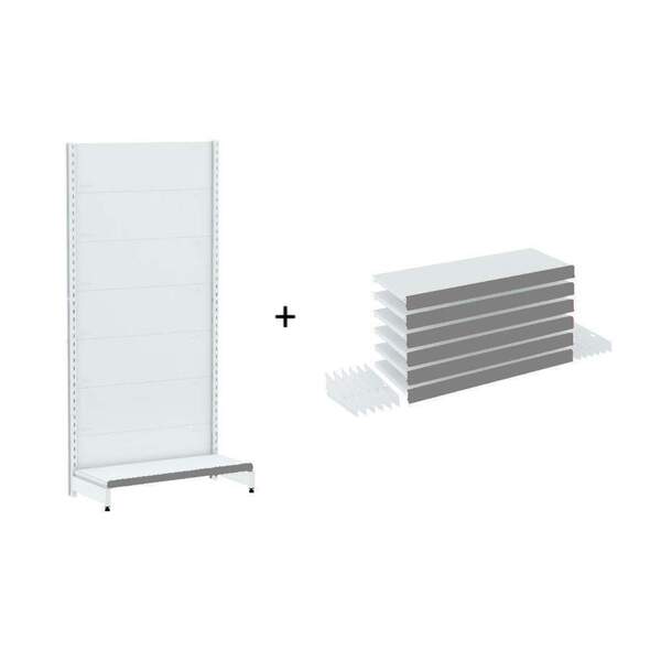 Gondola Parede 196 Amapa Flex Inicial Branco 7 Band Pe Cinza