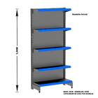 Gondola Parede 196 Amapa Flex Inicial Preto 5 Bandejas Pe Az