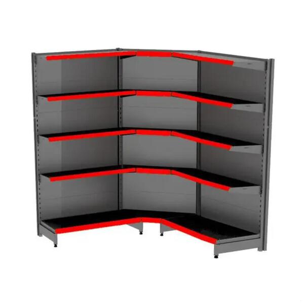 Gondola Parede 196 Amapa Flex Kit 2 Metros 1 Canto Preto Pe V