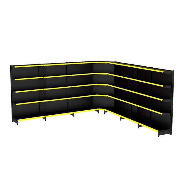 Gondola Parede 196 Amapa Flex Kit 6 Metros 1 Canto Preto Pe A