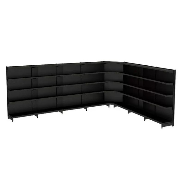 Gondola Parede 196 Amapa Flex Kit 7 Metros 1 Canto Preto Spe