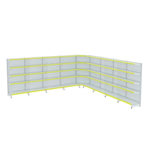 Gondola Parede 196 Amapa Flex Kit 8 Metros 1 Canto Branco Pe