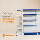 Gondola Parede 202 Amapa Fit Kit 3 Metros Branco Porta Etique