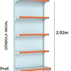 Gondola Parede 202 Amapa Fit Kit 3 Metros Branco Porta Etique