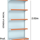 Gondola Parede 202 Amapa Fit Kit 5 Metros 1 Canto Porta Etiqu