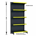 Gondola Parede 202 Fit Ate 2 Metros 1 Canto Preto 15b Pe Amar