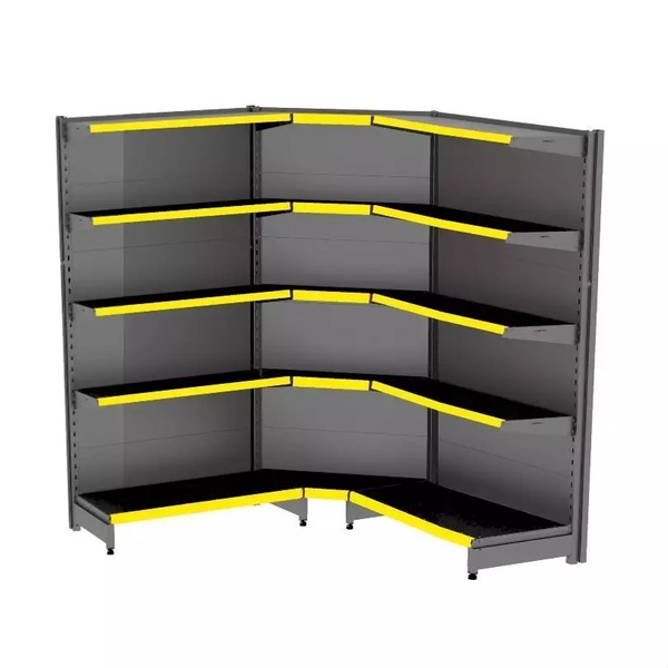 Gondola Parede 202 Fit Ate 2 Metros 1 Canto Preto 15b Pe Amar