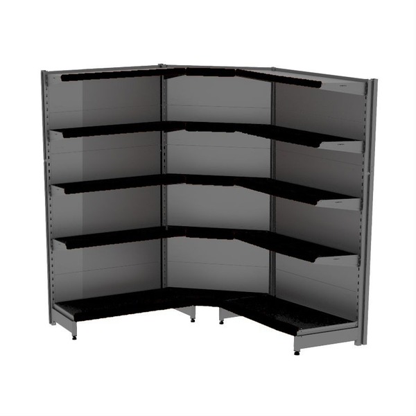 Gondola Parede 202 Fit Ate 2 Metros 1 Canto Preto 15b Pe Preto