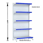 Gondola Parede 202 Fit Ate 2 Metros Branco 10 Bandeja Pe Azul