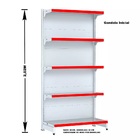 Gondola Parede 202 Fit Ate 2 Metros Branco 10 Bandeja Pe Verm