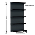 Gondola Parede 202 Fit Ate 2 Metros Preto 10 Bandeja Pe Preto