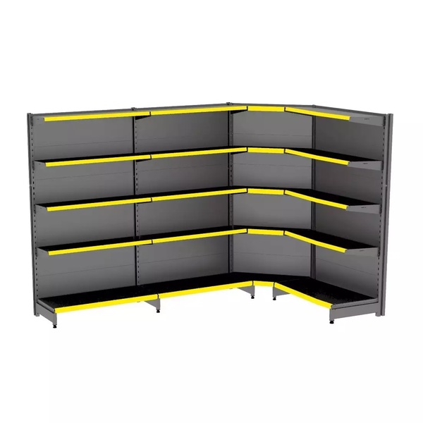 Gondola Parede 202 Fit Ate 3 Metros 1 Canto Preto 20b Pe Amar