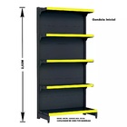 Gondola Parede 202 Fit Ate 3 Metros Preto 15 Bandeja Pe Amare