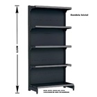 Gondola Parede 202 Fit Ate 3 Metros Preto 15 Bandeja Pe Cinza