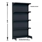 Gondola Parede 202 Fit Ate 3 Metros Preto 15 Bandeja Sp Etiqu