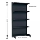 Gondola Parede 202 Fit Ate 3 Metros Preto 15 Bandeja Sp Etiqu