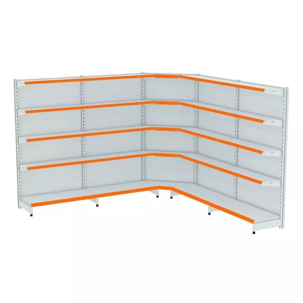 Gondola Parede 202 Fit Ate 4 Metros 1 Canto Branco 25b Pe Lar