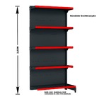 Gondola Parede 202 Fit Ate 4 Metros 1 Canto Preto 25b Pe Verm